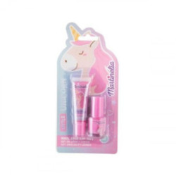 Martinelia Little Unicorn Lip Gloss + Nail Polish Rinkinys nagų ir lūpų priežiūrai vaikams Strawberry