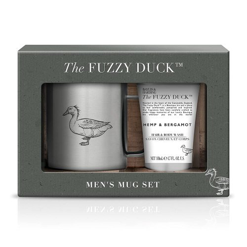 Baylis & Harding The Fuzzy Duck Men's Hemp & Bergamot Boxed Mug Set Kūno priežiūros rinkinys vyrams
