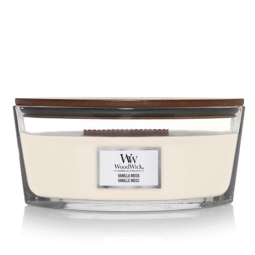 WoodWick Vanilla Musk Candle Žvakė Heartwick