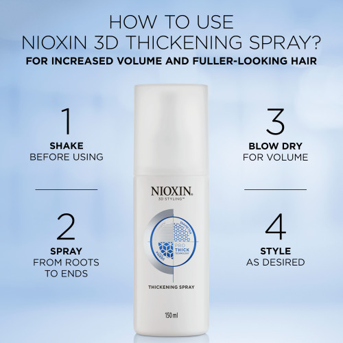 Nioxin 3D Styling Thickening Spray Tekstūros ir apimties suteikiantis purškiklis 150ml