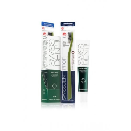 Swissdent Biocare Combo Pack Soft- Medium Dantų priežiūros rinkinys White