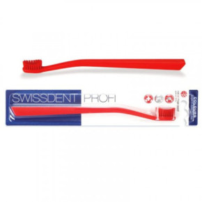 Swissdent Profi Colours Soft-Medium Vidutinio švelnumo dantų šepetėlis Red