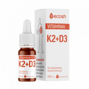 Ecosh Vitamins K2 + D3 Vitaminai K2 (45μg) + D3 (2000IU, 50μg) 10ml