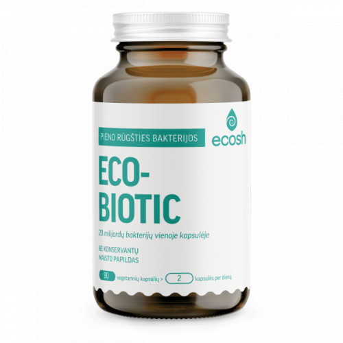 Ecosh Ecobiotic Lactic Acid Bacteria Pieno rūgšties bakterijos 40 kapsulių
