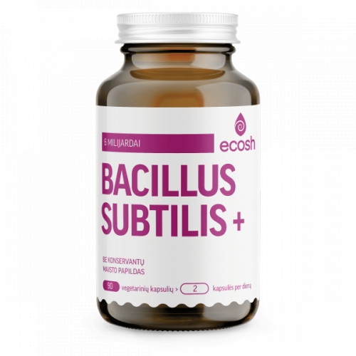 Ecosh Bacillus Subtilis Plius Maisto papildas virškinimui 90 kapsulių