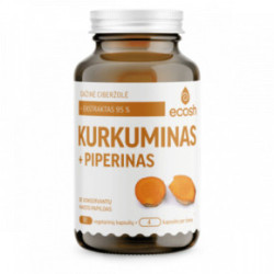 Ecosh Curcumin 95% + Piperine Maisto papildas Kurkuminas su piperino ekstraktu 90 kapsulių