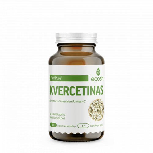 Ecosh Quercetin FlaviPure with Vitamin C Complex Kvercetinas su vitamino C kompleksu 40 kapsulių