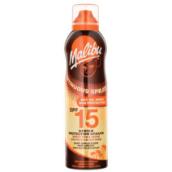 Malibu Continuous Dry Oil Spray SPF15 Purškiamas apsauginis losjonas 175ml