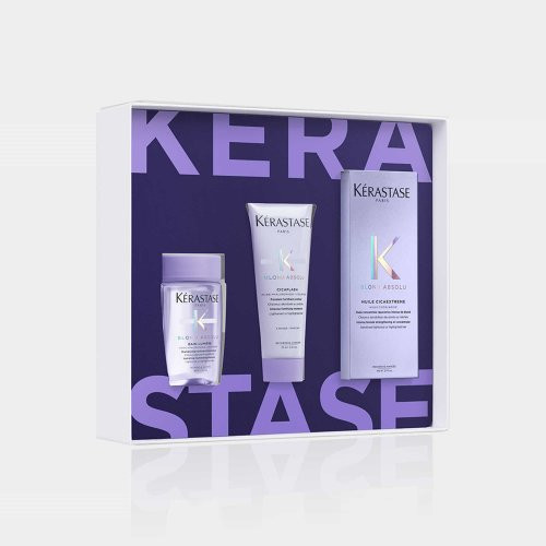 Kerastase Blond Absolu Huile Holidays Gift Set Šviesintų plaukų priežiūros priemonių rinkinys