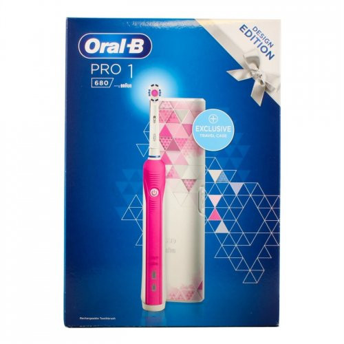 Oral-B Pro 1 680 Rechargeable Toothbrush Elektrinis dantų šepetėlis Pink