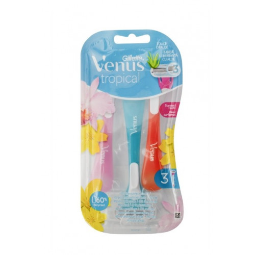 Gillette Venus Tropical Disposable Razors Vienkartiniai skustuvai 3 vnt.