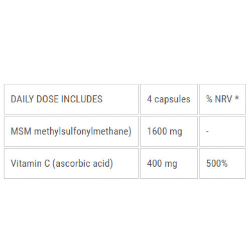 Ecosh MSM + Vitamin C Maisto papildas MSM + vitaminas C 160 kapsulių