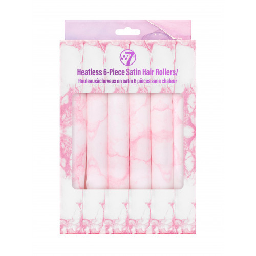 W7 cosmetics Heatless 6-Piece Satin Hair Rollers Karščio nereikalaujantys 6 dalių satino plaukų voleliai 6 vnt.