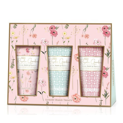 Baylis & Harding Royale Garden Rose, Poppy & Vanilla Luxury Hand Treats Gift Set Rankų kremų rinkinys 3x50ml