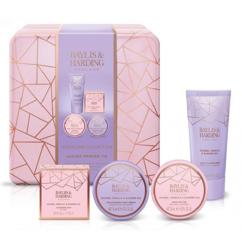 Baylis & Harding Jojoba, Vanilla & Almond Oil Luxury Pamper Tin Gift Set Dovanų komplektas