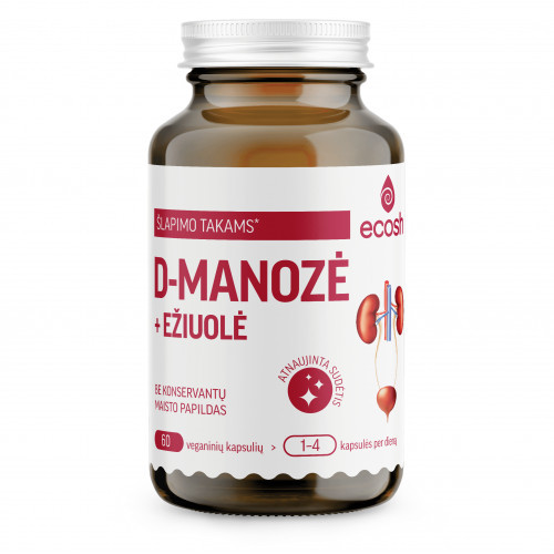 Ecosh D-Mannose Food Supplement Maisto papildas D-manozė 60 kapsulių