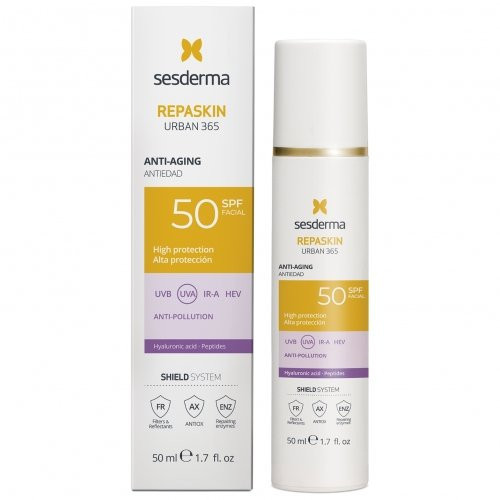 Sesderma Repaskin Urban 365 Anti-Aging SPF50+ Jauninantis veido kremas nuo saulės 50ml