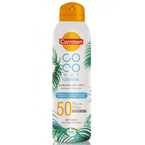 Carroten Dry Mist Coconut Dreams SPF50 Purškiama apsauga nuo saulės 200ml