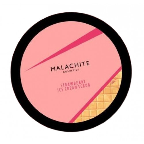 Malachite Cosmetics Strawberry Ice Cream Scrub Švytėjimo suteikiantis kūno šveitiklis 200g