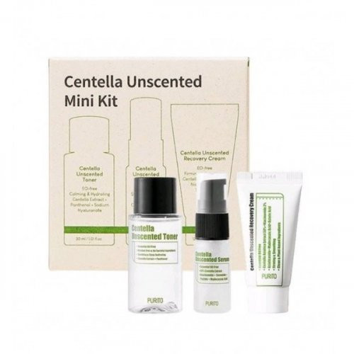 Purito Centella Unscented Mini Kit Veido priežiūros priemonių rinkinys