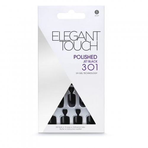 Elegant Touch Black Colour Nails- Square Priklijuojami dirbtiniai nagai Rinkinys