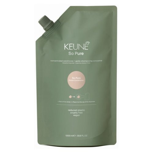 Keune So Pure Polish Conditioner Refill Kondicionieriaus papildymas, suteikiantis plaukams blizgesio, glotnumo ir lygumo 400ml