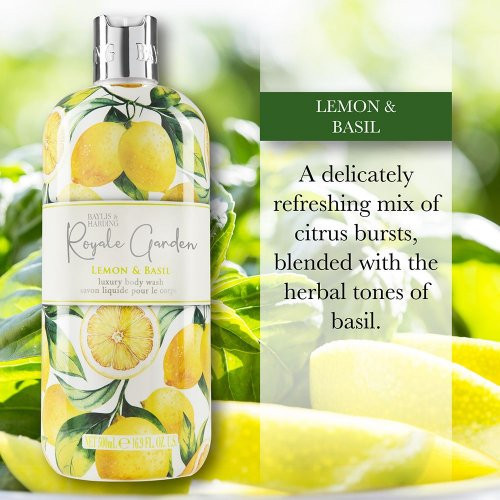 Baylis & Harding Luxury Body Wash Lemon & Basil Prabangus kūno prausiklis 500ml