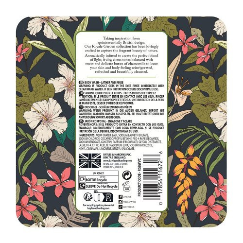 Baylis & Harding Luxury Body Wash Verbena & Chamomile Prabangus kūno prausiklis 500ml