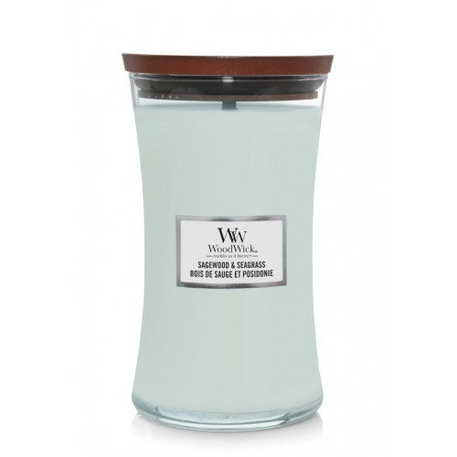 WoodWick Sagewood & Seagrass Candle Žvakė Heartwick