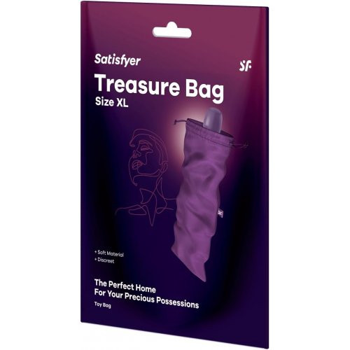 Satisfyer Treasure Bag Purple Sekso žaislų laikymo maišelis M 