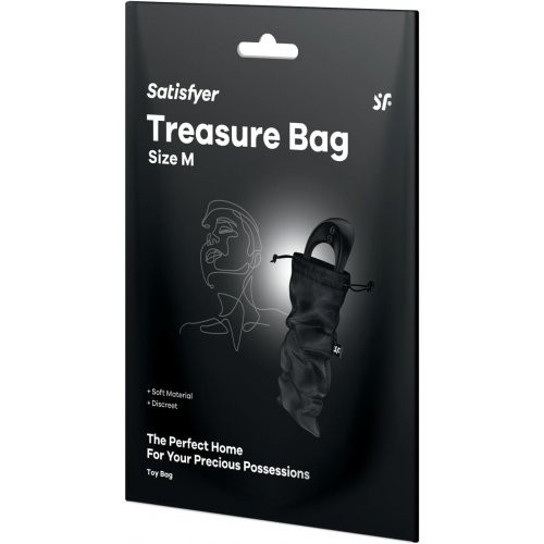 Satisfyer Treasure Bag Black Sekso žaislų laikymo maišelis M 