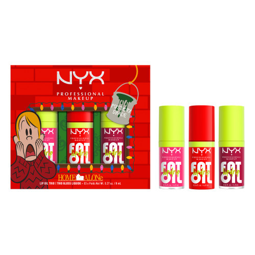 Nyx professional makeup XMAS Home Alone Fat Oil Lip Drip Trio Kit Lūpų blizgių rinkinys 3 vnt.