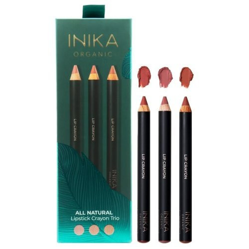 Inika Organic All Natural Lipstick Crayon Trio Lūpų kreidelių dovanų rinkinys 3x3 g