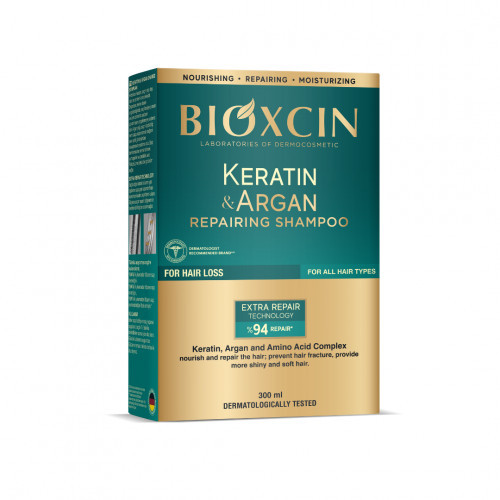 Bioxsine Keratin & Argan Repairing Shampoo Atstatomasis plaukų šampūnas 300ml