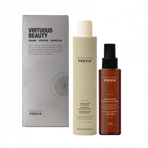 PREVIA Hair Energizing Set Augimą skatinantis plaukų priežiūros priemonių rinkinys