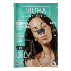 IROHA Black Nose Detox Strips Charcoal Giliai valančios nosies juostelės su anglimi 5 vnt.