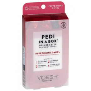 VOESH Pedi In A Box 4 in 1 Peppermint Swirl Procedūra kojoms su pipirmėčių aliejumi Rinkinys