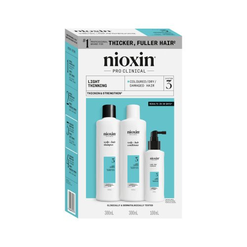 Nioxin System 3 Kit Plaukų priežiūros produktų rinkinys nestipriai retėjantiems plaukams 300ml+300ml+100ml