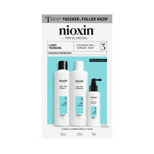 Nioxin System 3 Kit Plaukų priežiūros produktų rinkinys nestipriai retėjantiems plaukams 300ml+300ml+100ml
