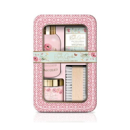 Baylis & Harding Royale Garden Rose, Poppy & Vanilla Luxury Pamper Keepsake Tin Gift Set Nagų priežiūros priemonių rinkinys