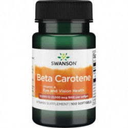 SWANSON Beta Carotene Vitamin A Eye and Vision Health 10.000 IU Beta karotenas (vitaminas A) 100 kapsulių