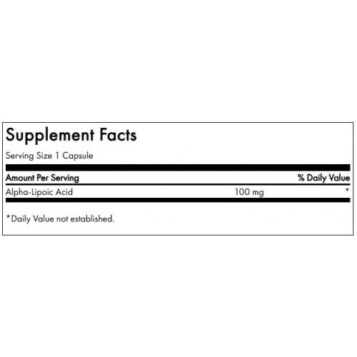 SWANSON Alpha Lipoic Acid Antioxidant Support 100mg Alfa lipoinė rūgštis 120 kapsulių