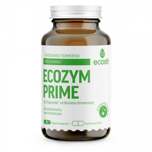 Ecosh Ecozym Prime With Digezyme Maisto papildas virškinimo gerinimui 90 kapsulių