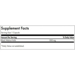 SWANSON Black Walnut Hulls Digestive Health 500mg Juodasis riešutmedis 60 kapsulių