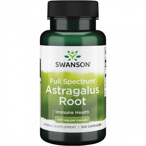 SWANSON Astragalus Root Immune Health 470mg Astragalus (kulkšnė) 100 kapsulių