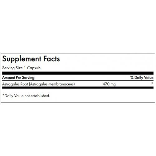 SWANSON Astragalus Root Immune Health 470mg Astragalus (kulkšnė) 100 kapsulių