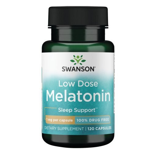 SWANSON Low Dose Melatonin 1mg Sleep Support Maisto papildas melatoninas 120 kapsulių