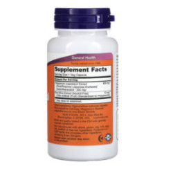 NOW Foods Natural Resveratrol 200mg Resveratrolis su raudonojo vyno ekstraktu 60 kapsulių