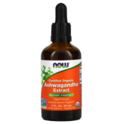 NOW Foods Certified Organic Ashwagandha Extract Ašvaganda 59ml