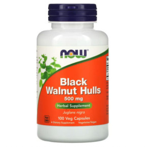 NOW Foods Black Walnut Hulls 500mg Juodasis riešutmedis 100 kapsulių